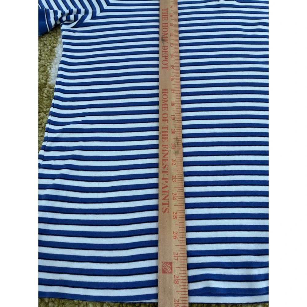 Polo Ralph Lauren Mens XXL Blue White Striped Short Sleeve Cotton Polo Shirt